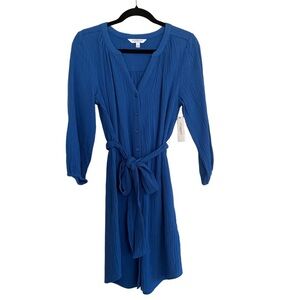 Liverpool Blue Cobalt Cotton Button-Up Dress Size Small